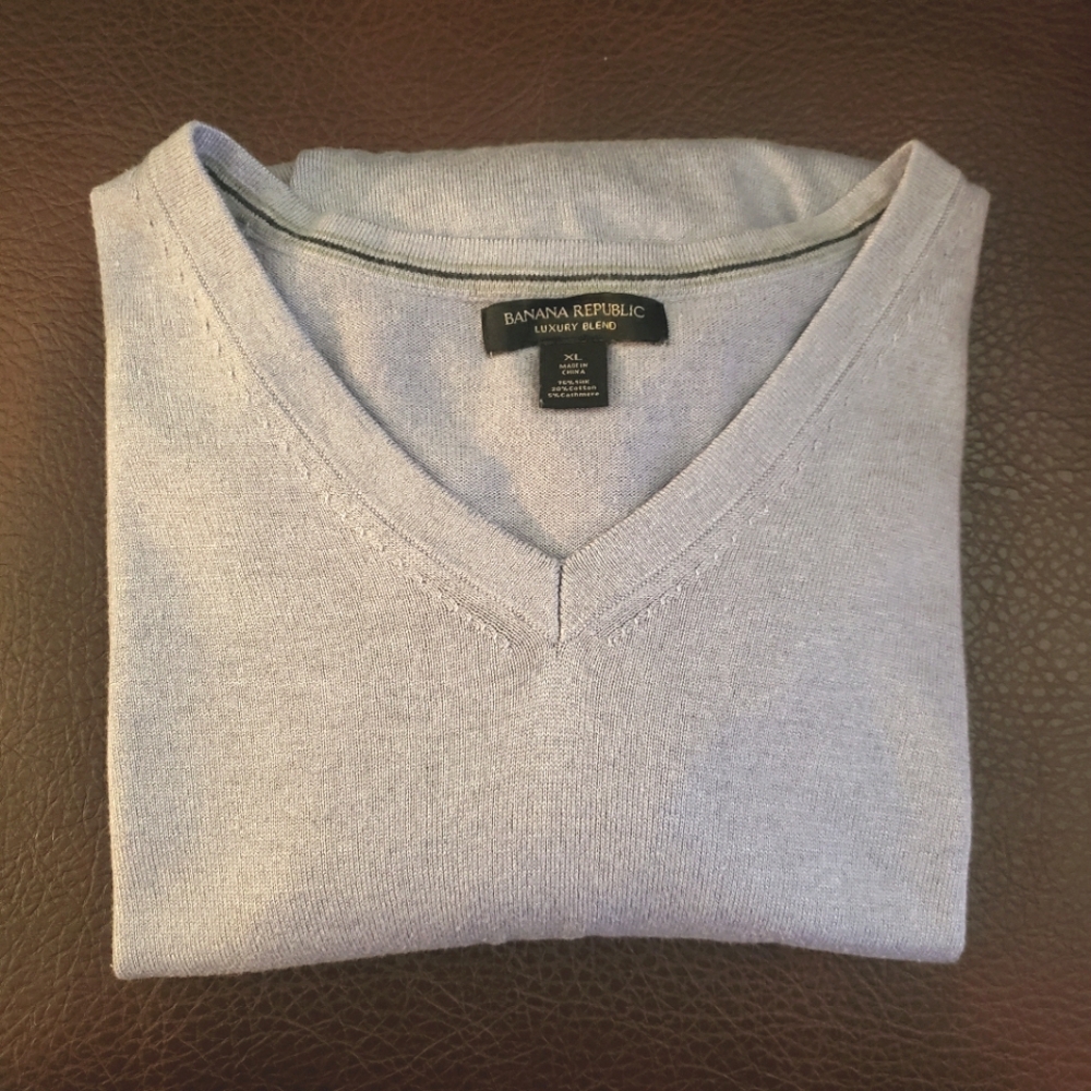 Banana Republic Mens Silk Cotton Cashmere Office Elegant Luxury Sweater Size XL